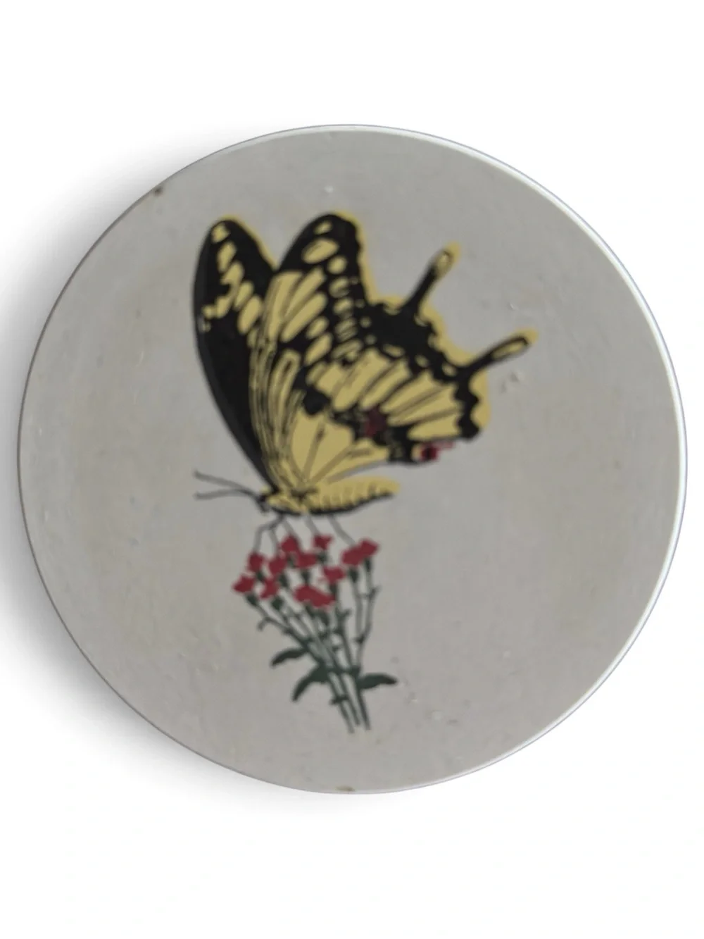 Vintage CoasterStone Butterfly Sandstone Coasters Set of 4 Box Hindostone
